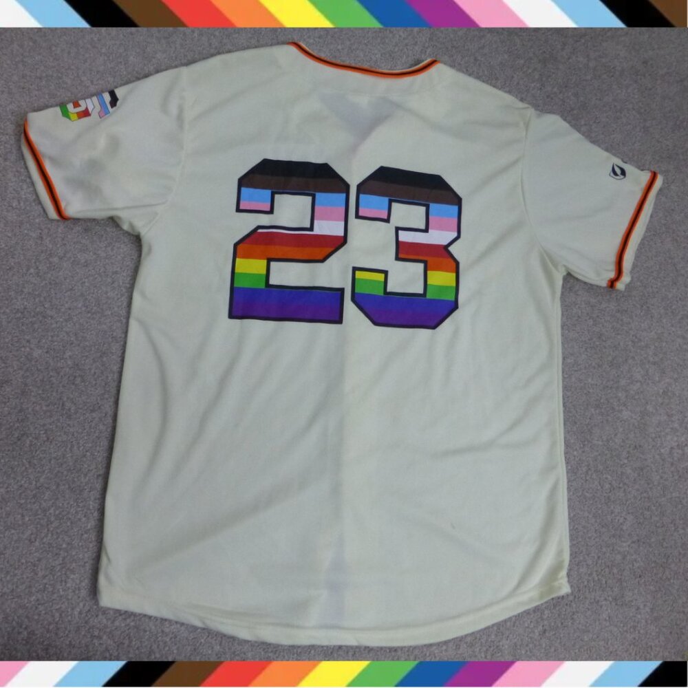San Francisco Giants LGBTQA+ Pride Jersey - Has Small Stain at Front (Size M) - Picture 3 of 12